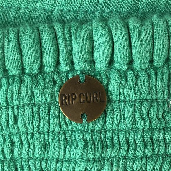 Rip Curl Women Green Cropped Tank Top XL Smocked - Picture 3 of 10